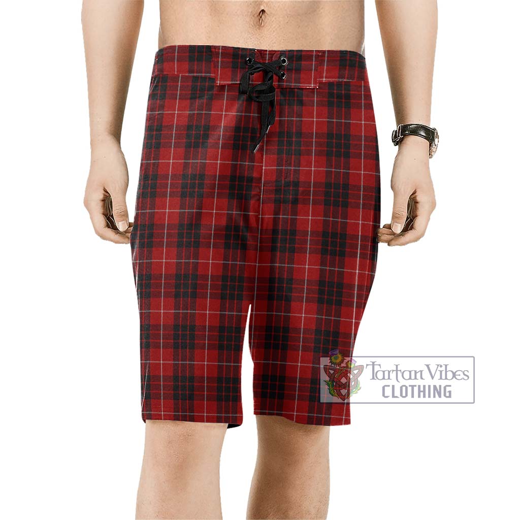 Munro Black and Red Tartan Men's Board Shorts Men - Tartan Vibes Clothing