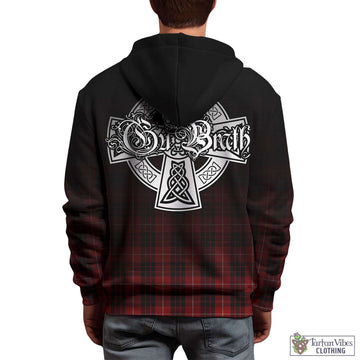 Munro Black and Red Tartan Hoodie Featuring Alba Gu Brath Family Crest Celtic Inspired