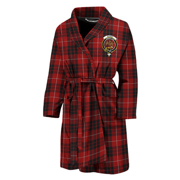 Munro Black and Red Tartan Bathrobe with Family Crest