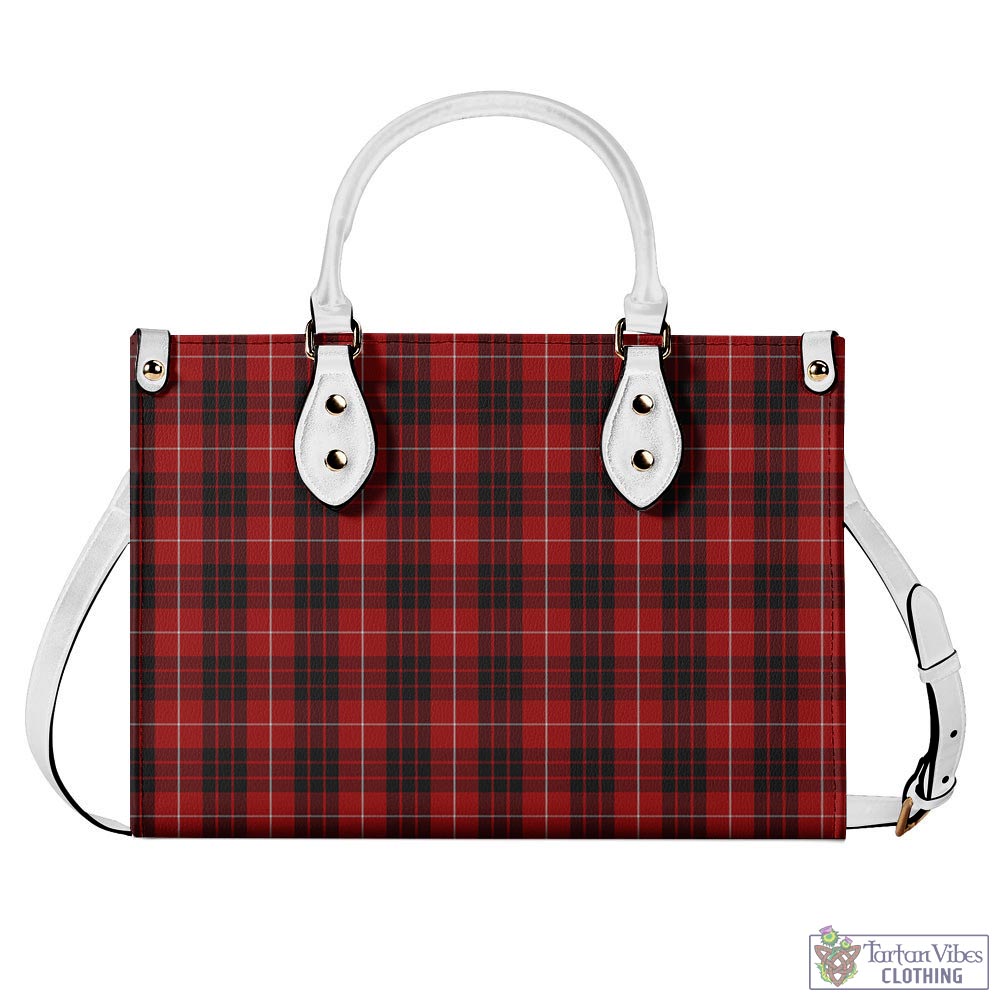 Tartan Vibes Clothing Munro Black and Red Tartan Luxury Leather Handbags