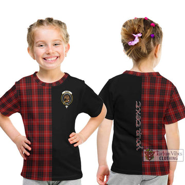 Munro Black and Red Tartan Kid T-Shirt with Family Crest and Half Of Me Style