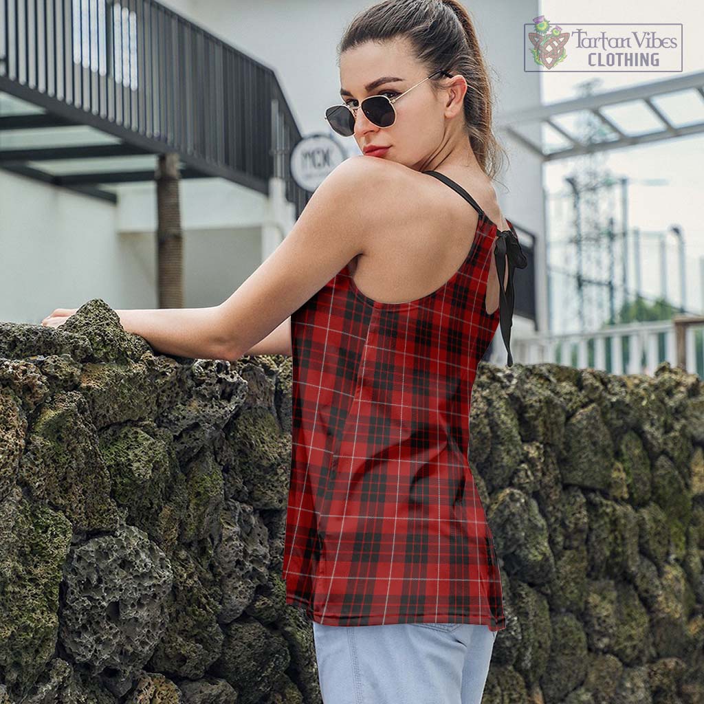 Tartan Vibes Clothing Munro Black and Red Tartan Loose Halter Neck Camisole