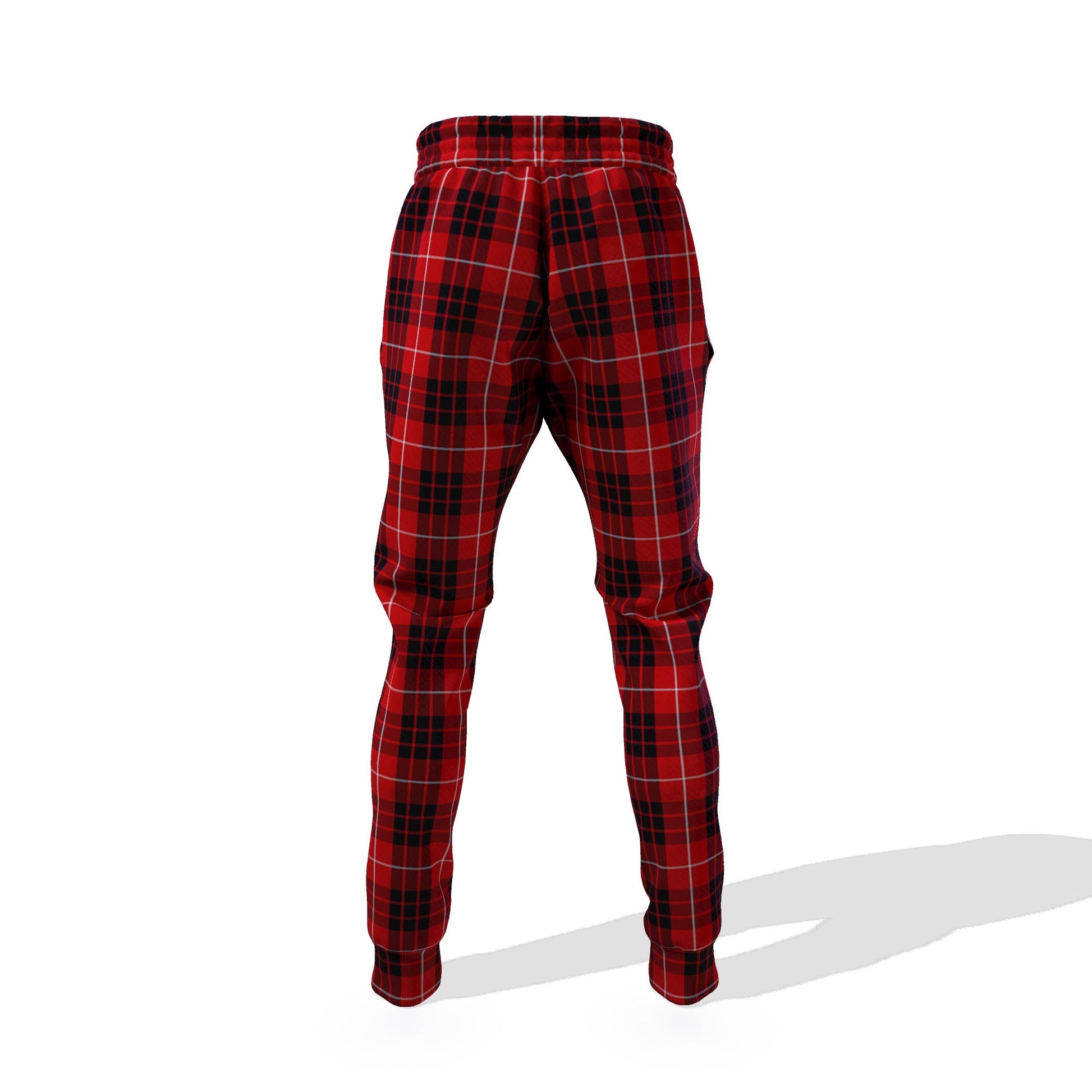 Munro Black and Red Tartan Joggers Pants with Family Crest 6XL - Tartan Vibes Clothing