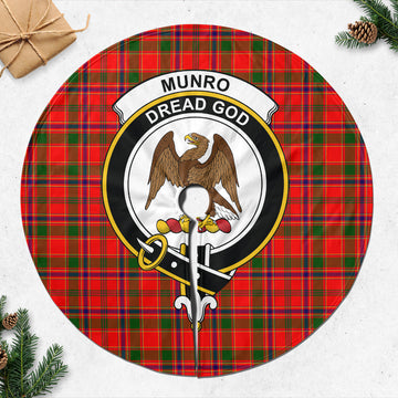 Munro Modern Tartan Christmas Tree Skirt with Family Crest