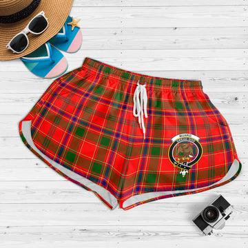 Munro Modern Tartan Womens Shorts with Family Crest