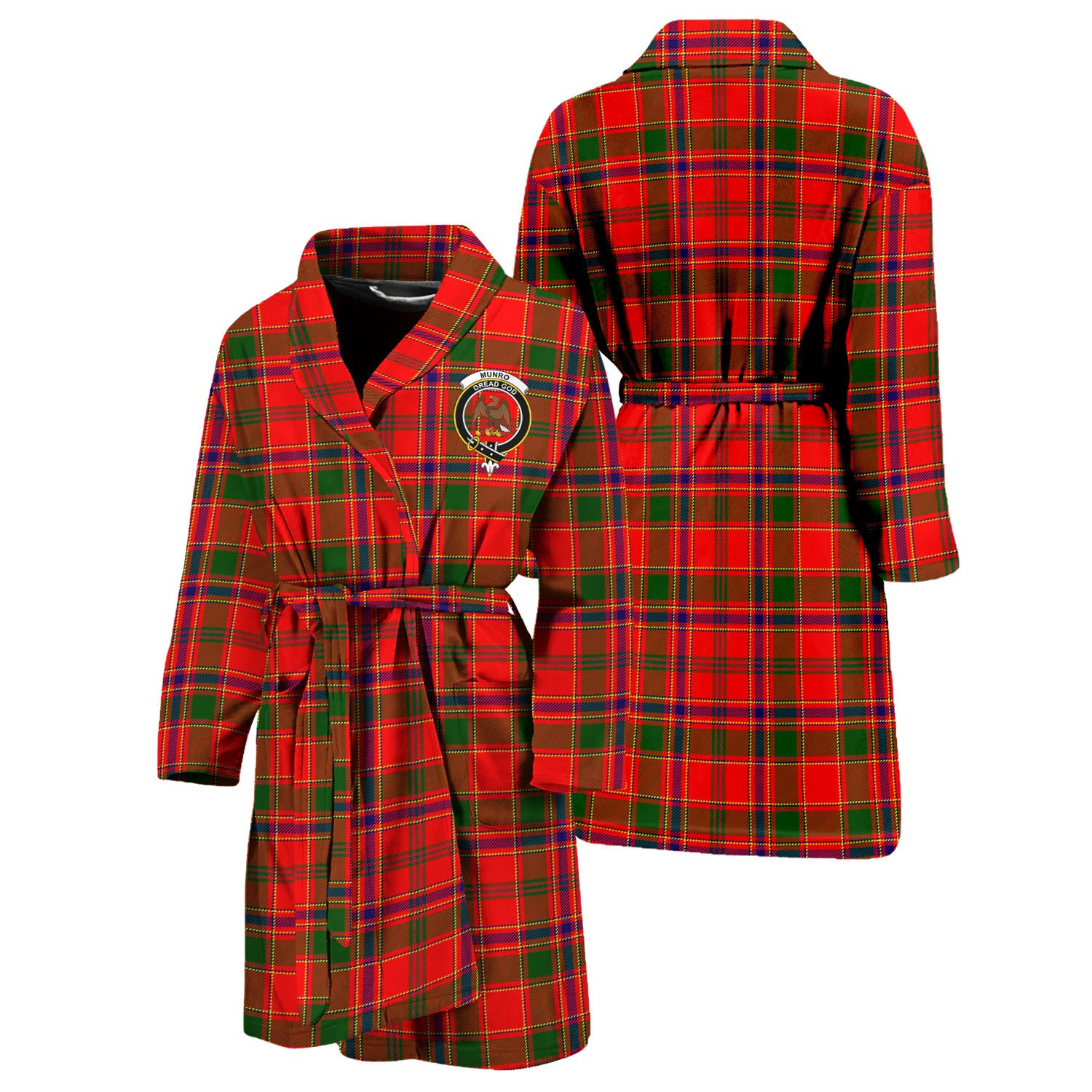 Munro Modern Tartan Bathrobe with Family Crest Unisex S - Tartan Vibes Clothing