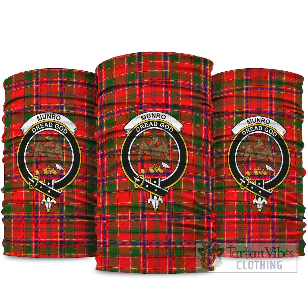 Munro Modern Tartan Neck Gaiters, Tartan Bandanas, Tartan Head Band with Family Crest