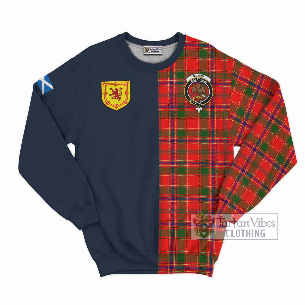 Tartan Vibes Clothing Munro Modern Tartan Sweatshirt with Scottish Lion Royal Arm Half Style