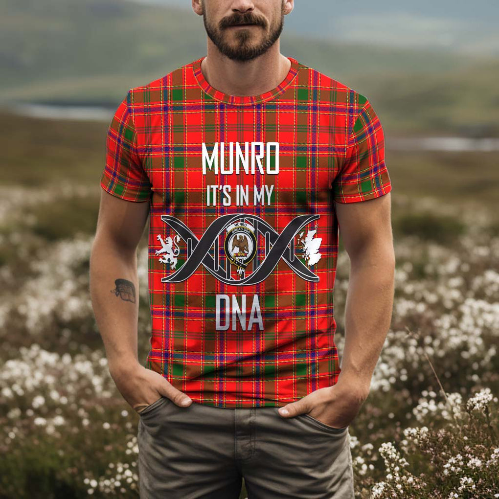 Munro Modern Tartan T-Shirt with Family Crest DNA In Me Style Kid's Shirt - Tartan Vibes Clothing