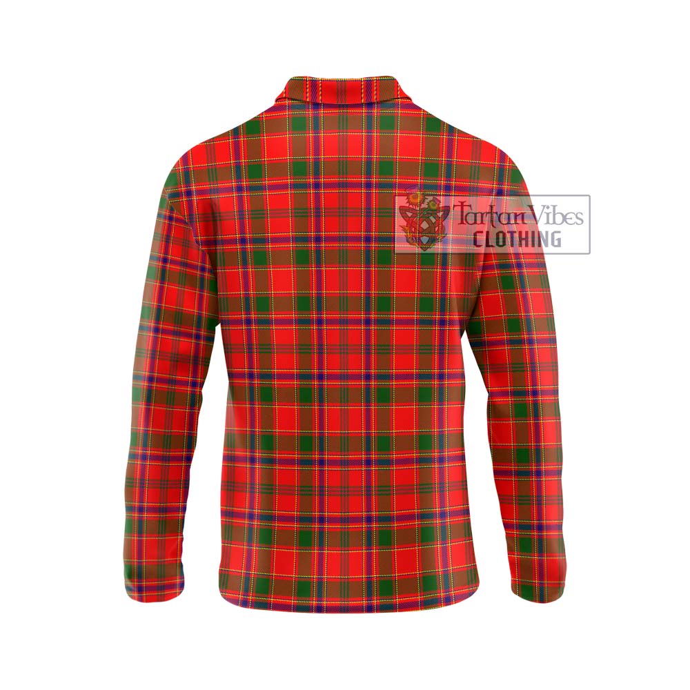 Munro Modern Tartan Long Sleeve Polo Shirt with Family Crest DNA In Me Style - Tartanvibesclothing Shop