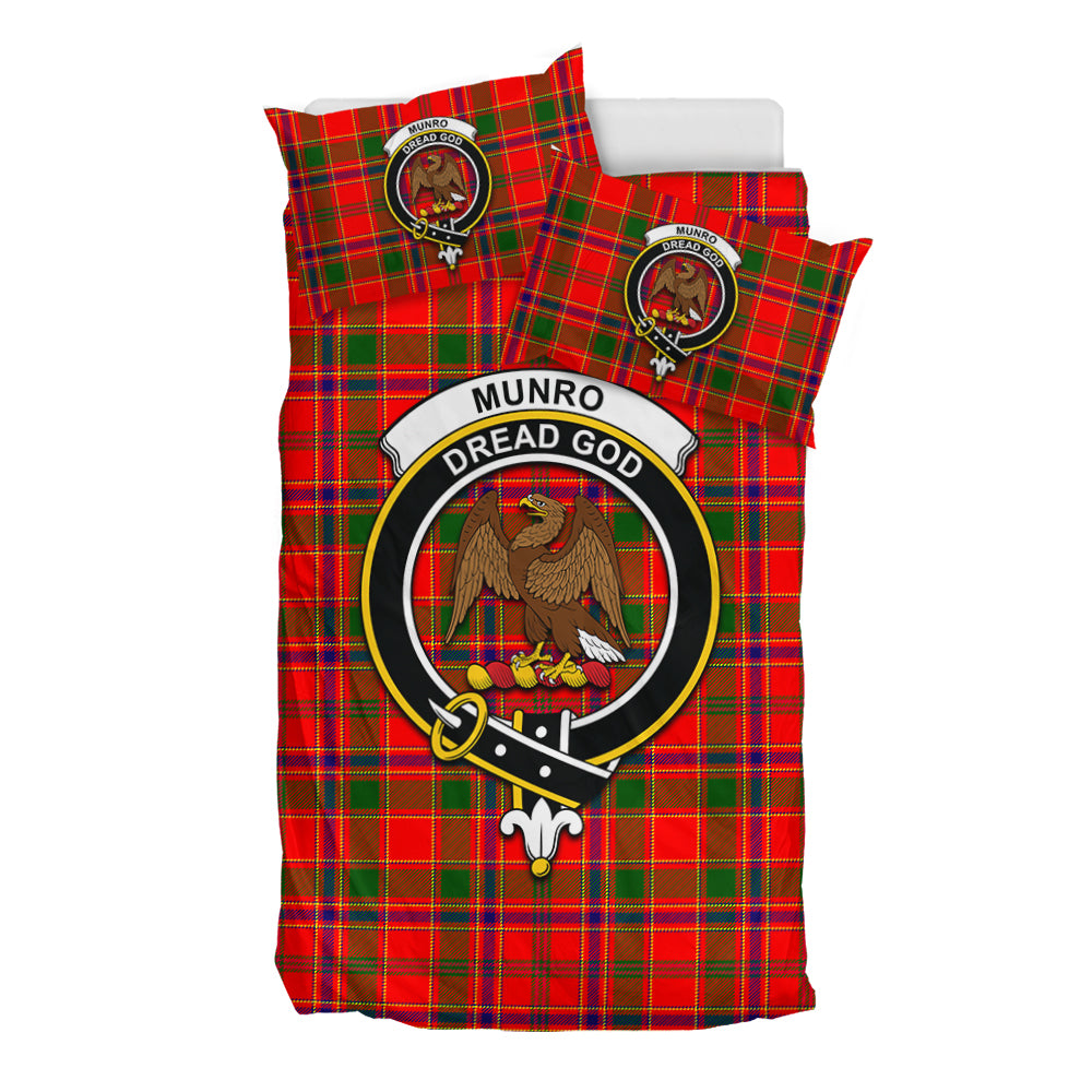 Munro Modern Tartan Bedding Set with Family Crest - Tartan Vibes Clothing