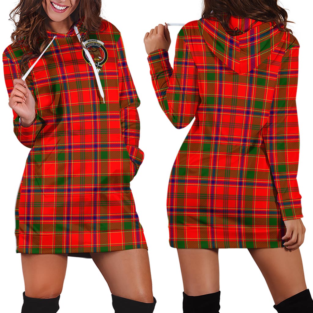 Munro Modern Tartan Hoodie Dress with Family Crest - Tartan Vibes Clothing