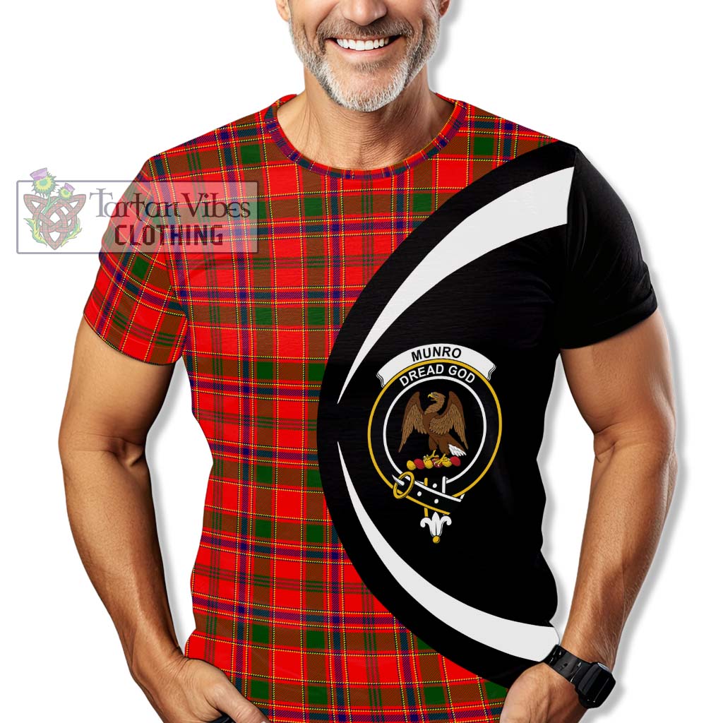 Tartan Vibes Clothing Munro Modern Tartan T-Shirt with Family Crest Circle Style