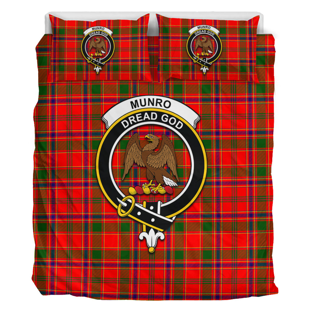 Munro Modern Tartan Bedding Set with Family Crest - Tartan Vibes Clothing