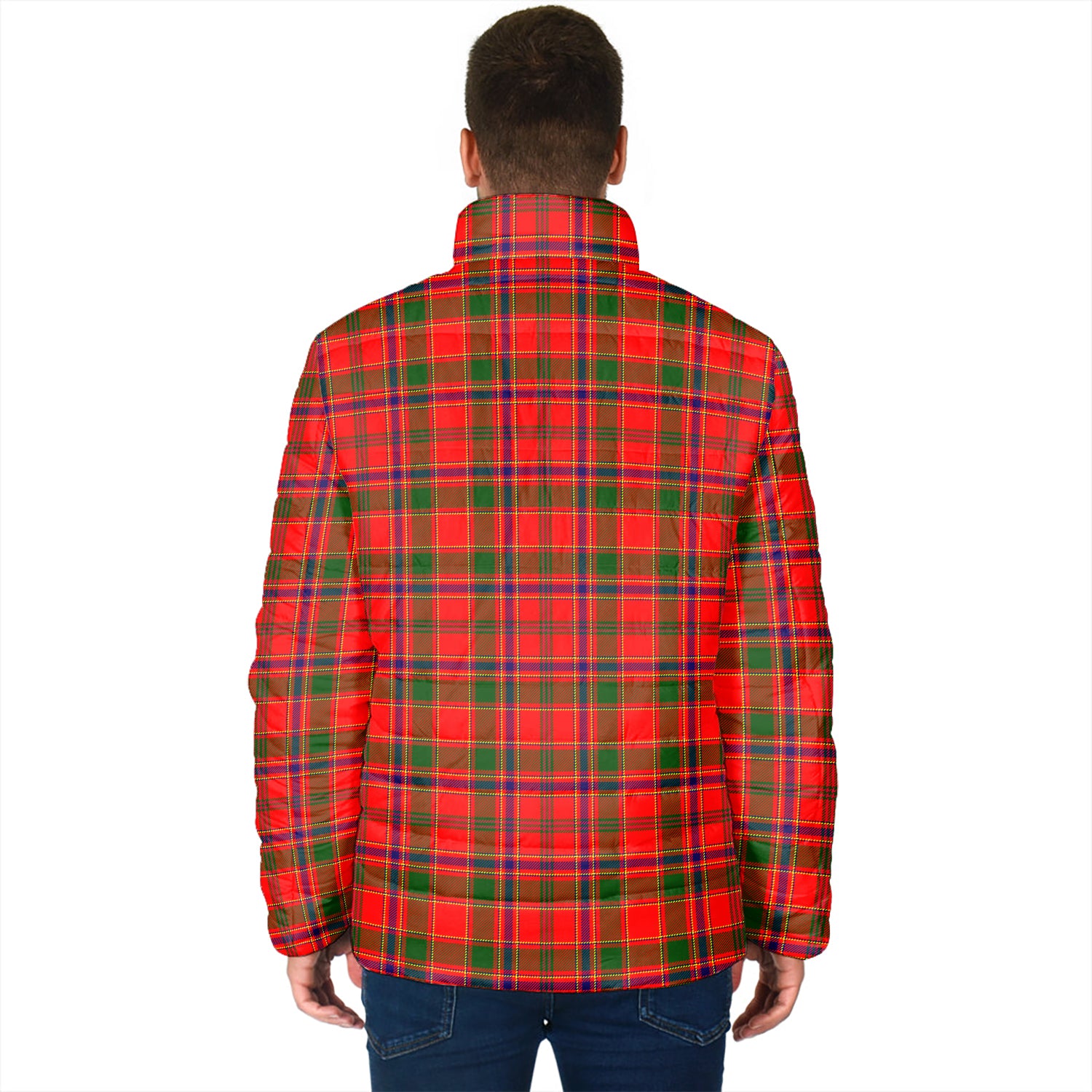 Munro Modern Tartan Padded Jacket with Family Crest - Tartan Vibes Clothing