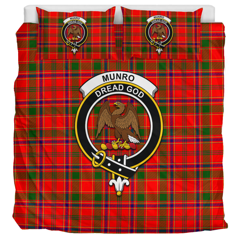 Munro Modern Tartan Bedding Set with Family Crest UK Bedding Set UK Super King 104*94 inch - Tartan Vibes Clothing