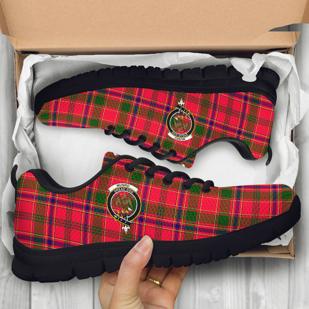 Munro Modern Tartan Sneakers with Family Crest - Tartan Vibes Clothing