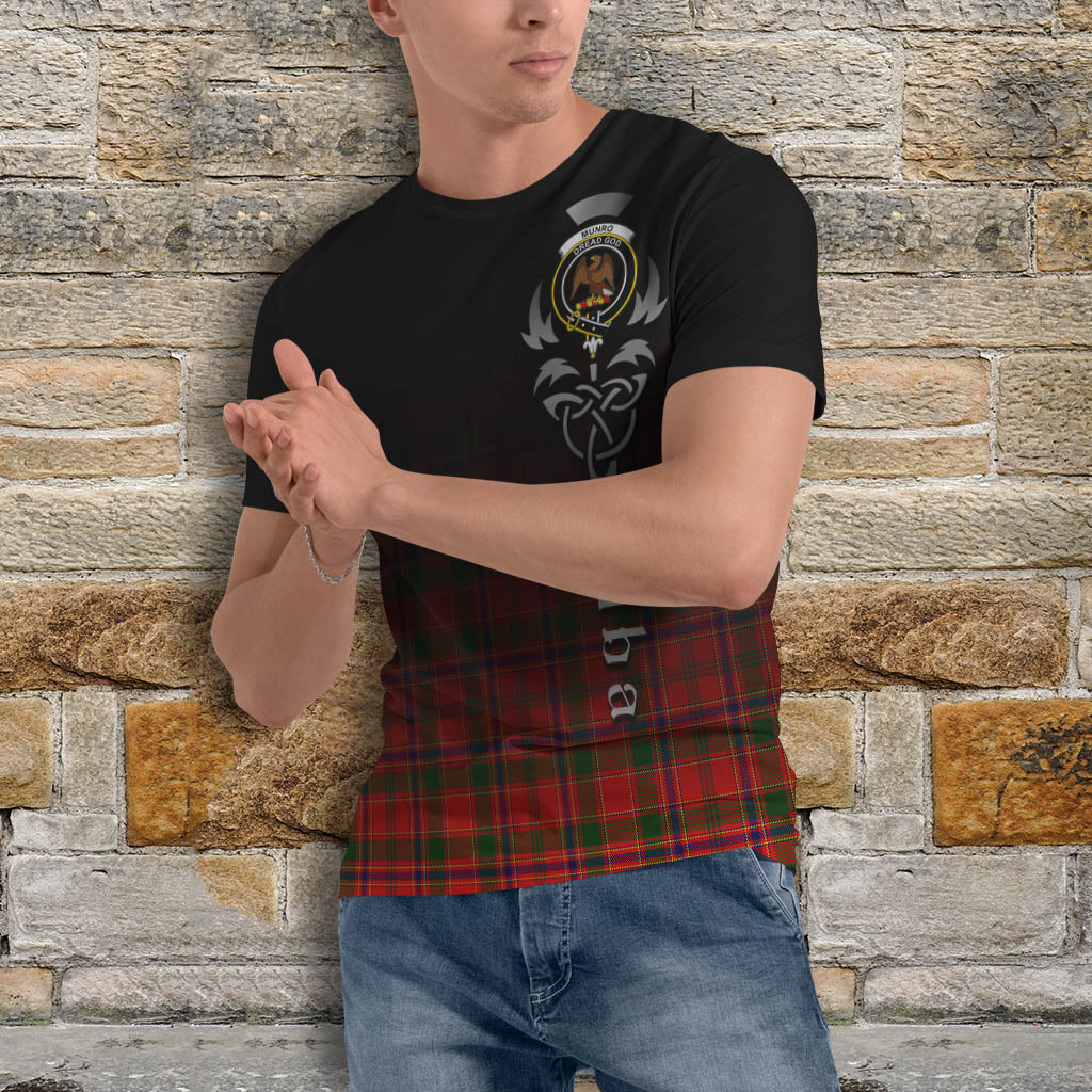 Tartan Vibes Clothing Munro Modern Tartan T-Shirt Featuring Alba Gu Brath Family Crest Celtic Inspired