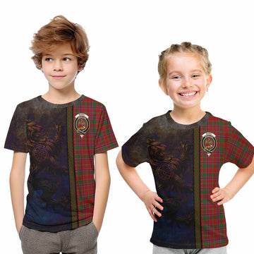 Munro (Monroe) Tartan Family Crest Kid T-Shirt Alba Gu Brath Be Brave Lion Ancient Style