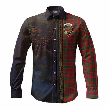 Munro (Monroe) Tartan Family Crest Long Sleeve Button Shirt Alba Gu Brath Be Brave Lion Ancient Style