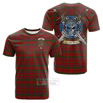 Munro (Monroe) Tartan Cotton T-shirt with Family Crest Celtic Skull Style