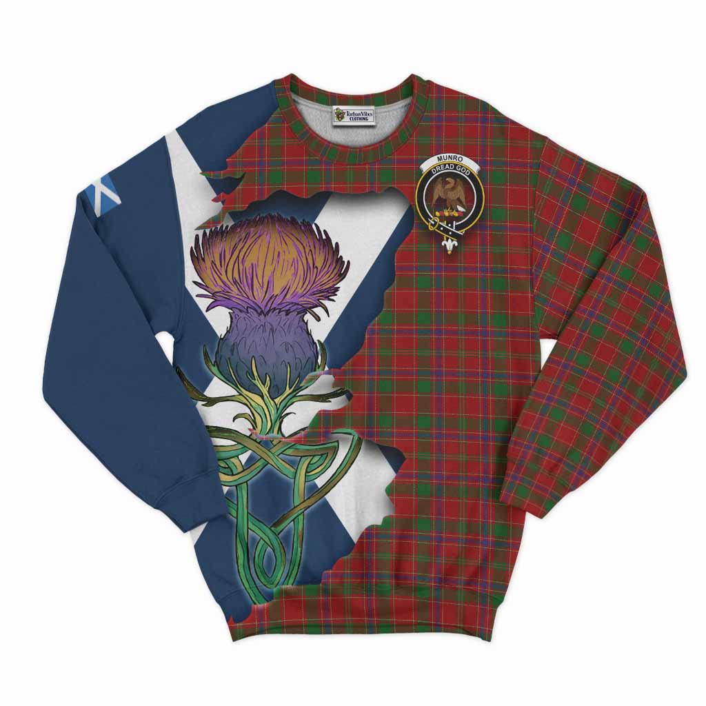 Munro (Monroe) Tartan Family Crest Sweatshirt Scottish Thistle Celtic Inspired Unisex - Tartan Vibes Clothing