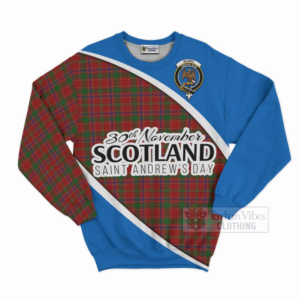 Tartan Vibes Clothing Munro (Monroe) Family Crest Tartan Sweatshirt Celebrate Saint Andrew's Day in Style