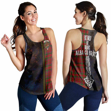 Munro (Monroe) Tartan Family Crest Women's Racerback Tanks Alba Gu Brath Be Brave Lion Ancient Style