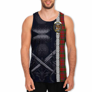 Munro (Monroe) Tartan Men's Tank Top with Family Crest Cross Sword Thistle Celtic Vibes