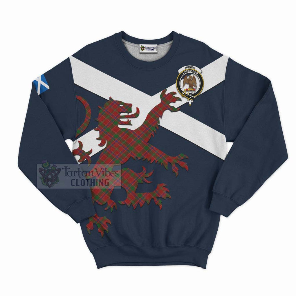 Tartan Vibes Clothing Munro (Monroe) Tartan Lion Rampant Sweatshirt – Proudly Display Your Heritage with Alba Gu Brath and Clan Name