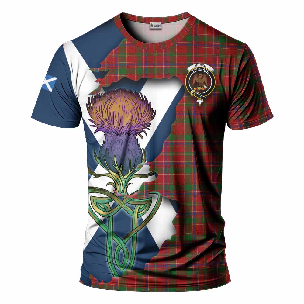 Munro (Monroe) Tartan Family Crest T-Shirt Scottish Thistle Celtic Inspired Kid's Shirt - Tartan Vibes Clothing