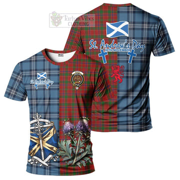 Munro (Monroe) Tartan T-Shirt Happy St. Andrew's Day Half Tartan Style