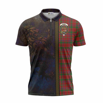 Munro (Monroe) Tartan Family Crest Zipper Polo Shirt Alba Gu Brath Be Brave Lion Ancient Style