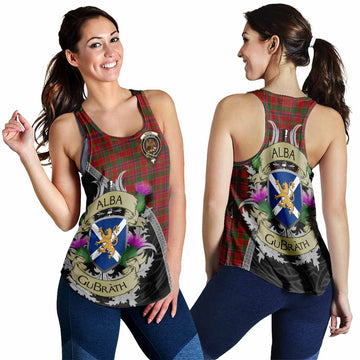 Munro (Monroe) Tartan Family Crest Women's Racerback Tanks Lion Rampant Royal Thistle Shield Celtic Inspired