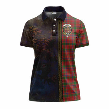 Munro (Monroe) Tartan Family Crest Women's Polo Shirt Alba Gu Brath Be Brave Lion Ancient Style