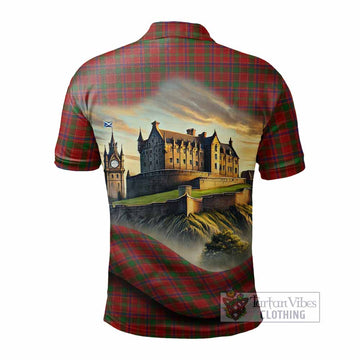 Munro (Monroe) Tartan Family Crest Polo Shirt with Scottish Ancient Castle Style