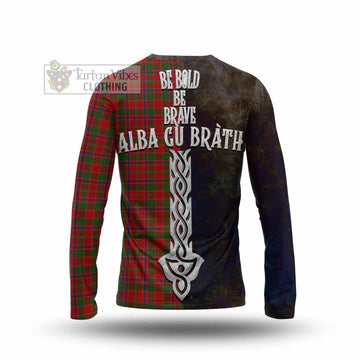 Munro (Monroe) Tartan Family Crest Long Sleeve T-Shirt Alba Gu Brath Be Brave Lion Ancient Style