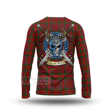 Munro (Monroe) Tartan Long Sleeve T-Shirt with Family Crest Celtic Skull Style