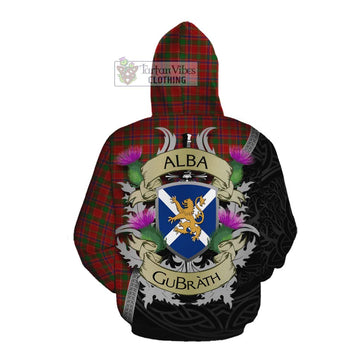 Munro (Monroe) Tartan Family Crest Cotton Hoodie Lion Rampant Royal Thistle Shield Celtic Inspired