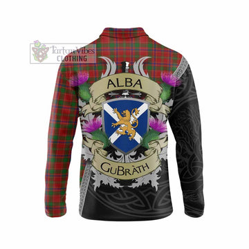 Munro (Monroe) Tartan Family Crest Long Sleeve Polo Shirt Lion Rampant Royal Thistle Shield Celtic Inspired