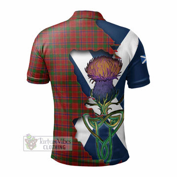 Munro (Monroe) Tartan Family Crest Polo Shirt Scottish Thistle Celtic Inspired