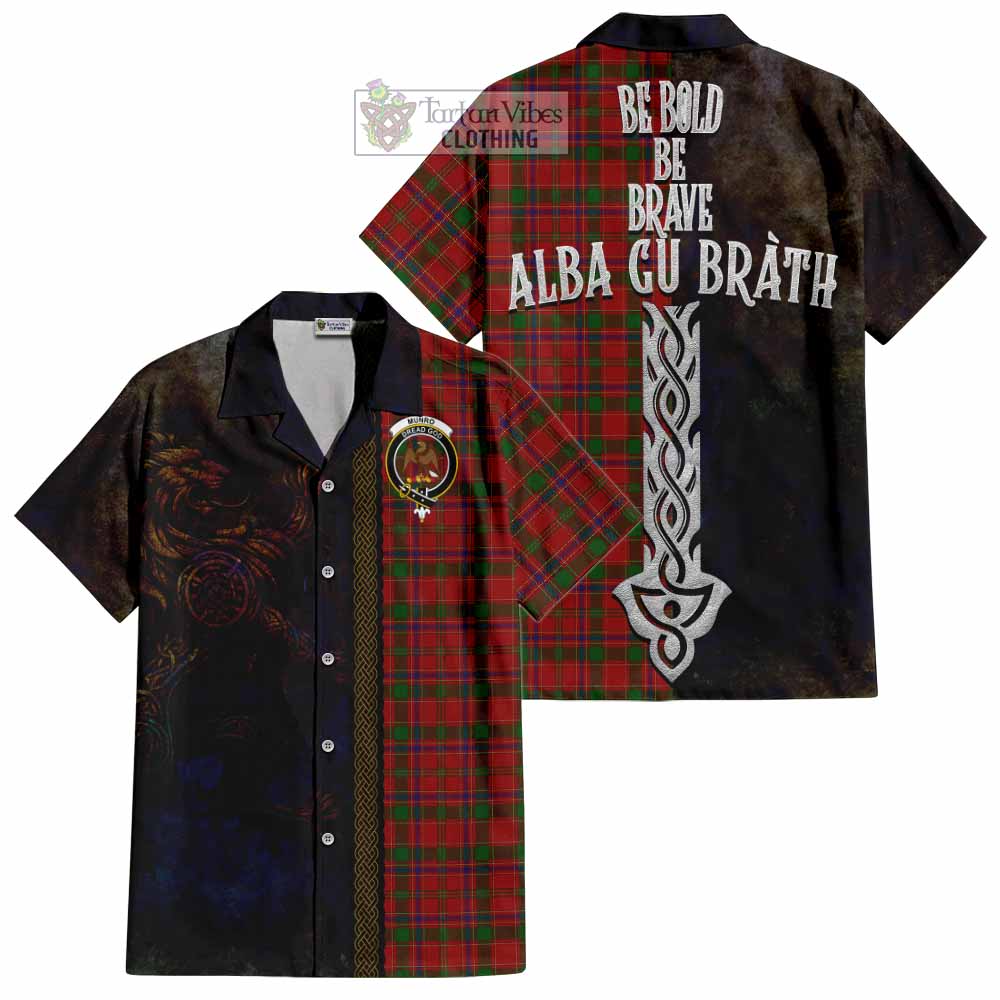 Munro (Monroe) Tartan Family Crest Hawaiian Shirt Alba Gu Brath Be Brave Lion Ancient Style - Tartan Vibes Clothing