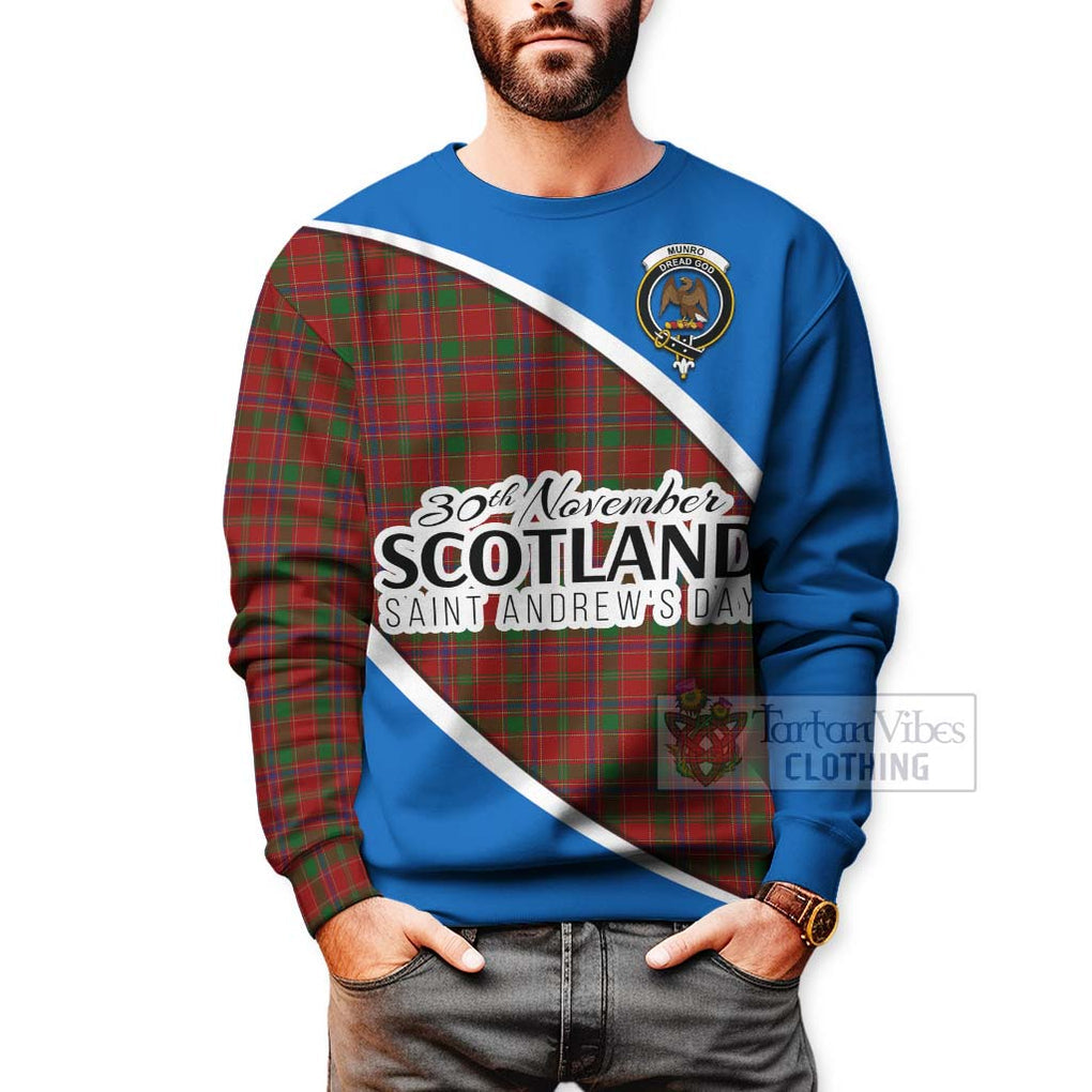 Tartan Vibes Clothing Munro (Monroe) Family Crest Tartan Sweatshirt Celebrate Saint Andrew's Day in Style