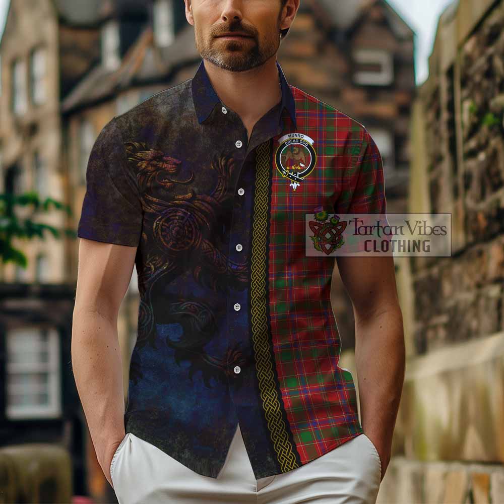 Munro (Monroe) Tartan Family Crest Hawaiian Shirt Alba Gu Brath Be Brave Lion Ancient Style - Tartan Vibes Clothing