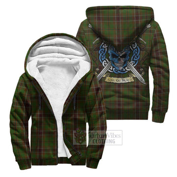 Murphy Tartan Sherpa Hoodie with Family Crest Celtic Skull Style