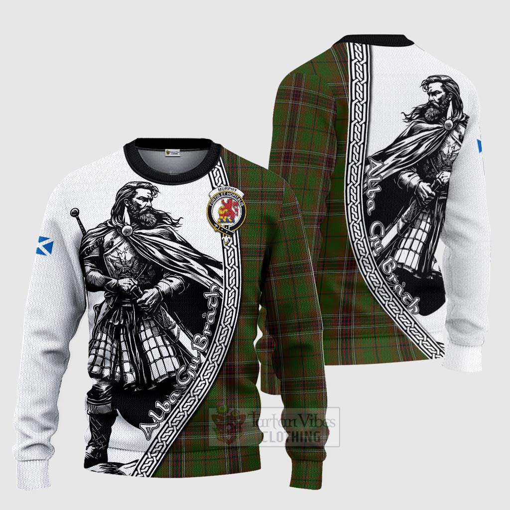 Tartan Vibes Clothing Murphy Tartan Clan Crest Knitted Sweater with Highlander Warrior Celtic Style