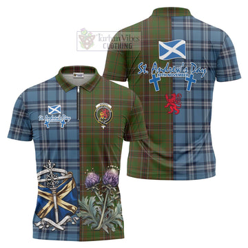 Murphy Tartan Zipper Polo Shirt Happy St. Andrew's Day Half Tartan Style Unisex - Tartan Vibes Clothing