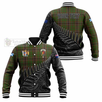 Murphy Crest Tartan Baseball Jacket with New Zealand Silver Fern Half Style