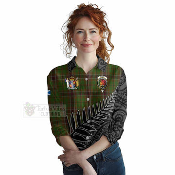 Murphy Crest Tartan Women's Casual Shirt with New Zealand Silver Fern Half Style