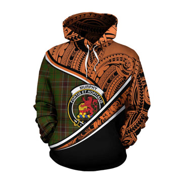 Murphy Crest Tartan Cotton Hoodie with Polynesian Vibes Style - Orange Version